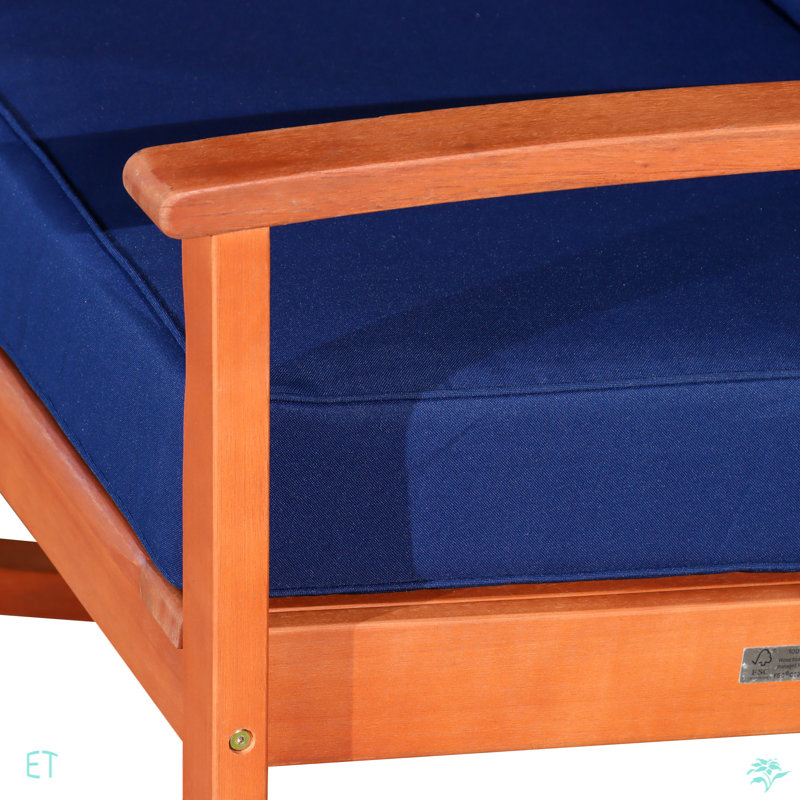 Chaise berçante avec coussins, finition huilée naturelle