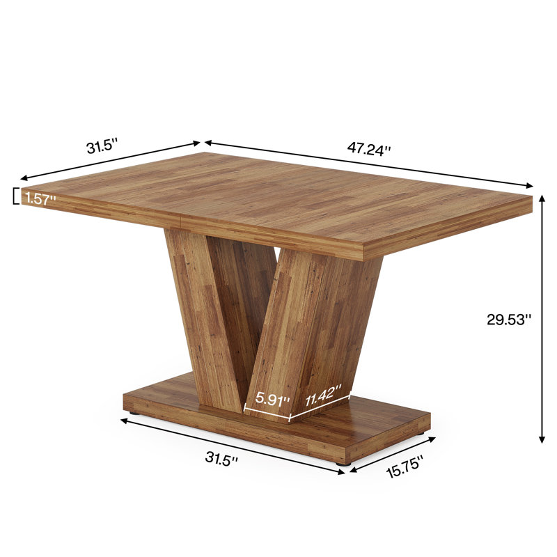 Table de salle à manger Bernadete, Noyer brun, Noyer brun