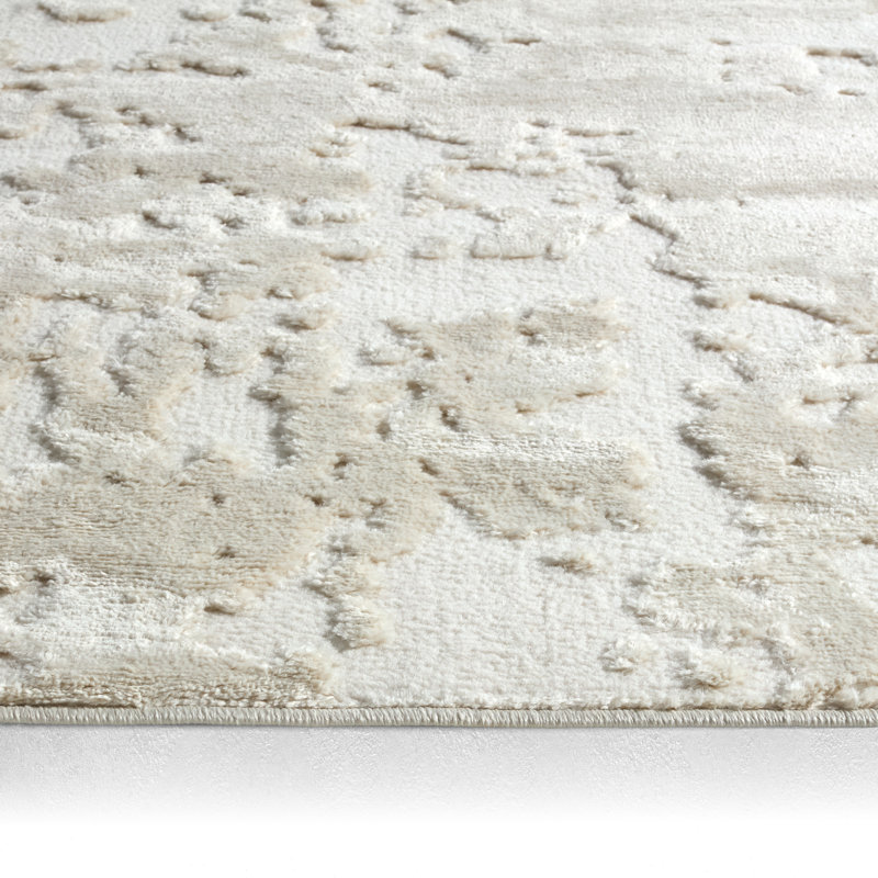 Jaida Abstract White Area Rug, Rectangle 10'6" x 14'