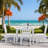 Outdoor Patio Dining Set, Including A Square Table And 4 Armless Chairs-1609181389