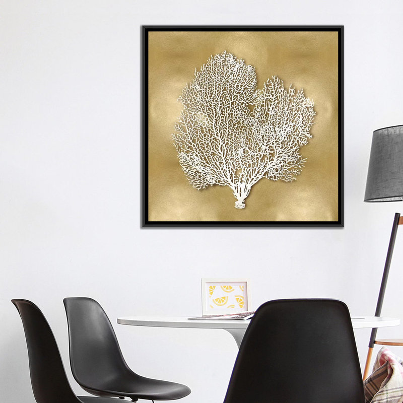 «Sea Fan II», impression sur toile, H 37 po x l 37 po x P 1,5 po, Toile avec cadre noir, Pas de tapis