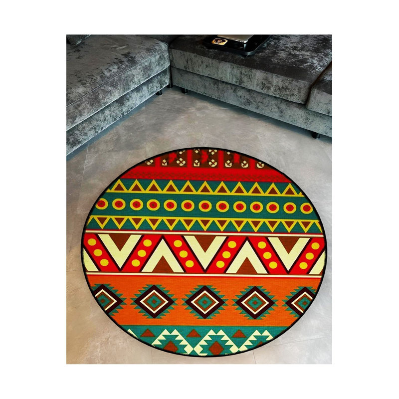 Tapis rond lavable à la machine, Sous-tapis rond 3 pi 11 po inclus