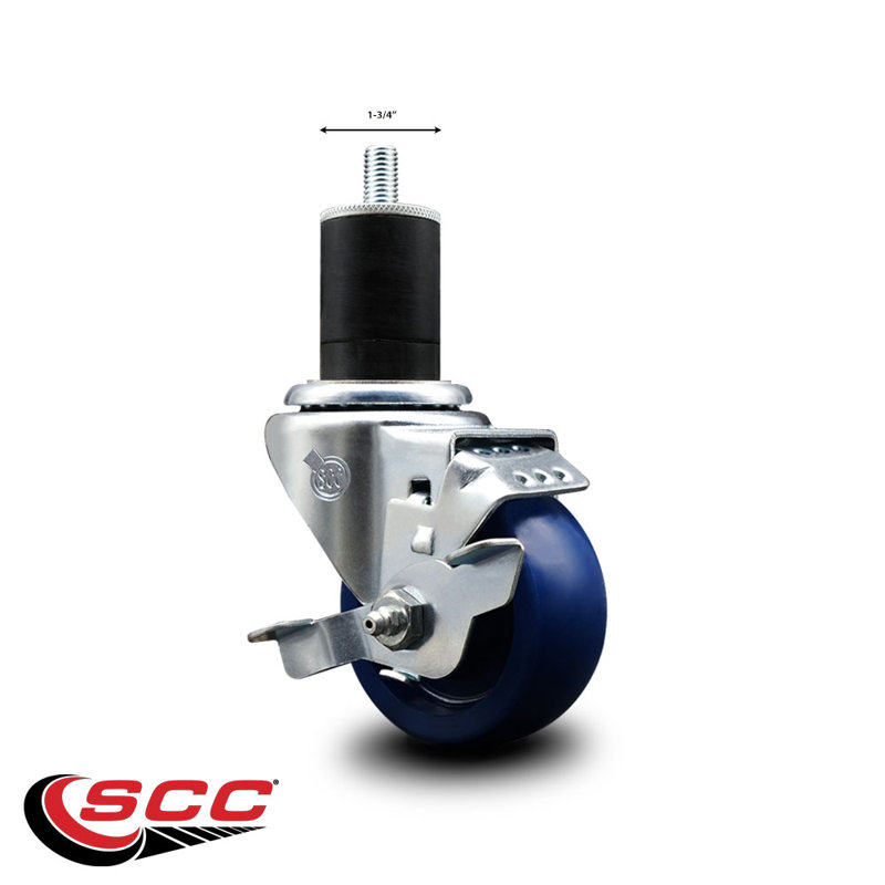 Roulettes pivotantes extensibles en poly de 3 po pivotant de 1 à 3 po avec frein SCC