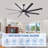 84 In Super Large Black Ceiling Fan With Remote Control 8 Blades