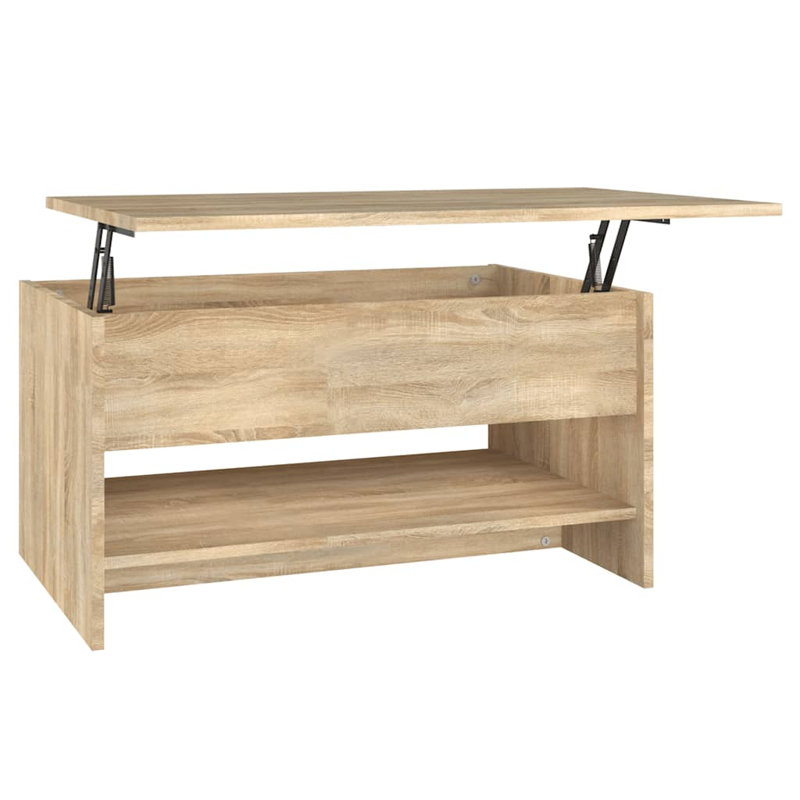 Buglosse Manufactured Wood Frame Single Coffee Table with Storage, High Gloss White, 15.7" H x 31.5" W x 19.7" D