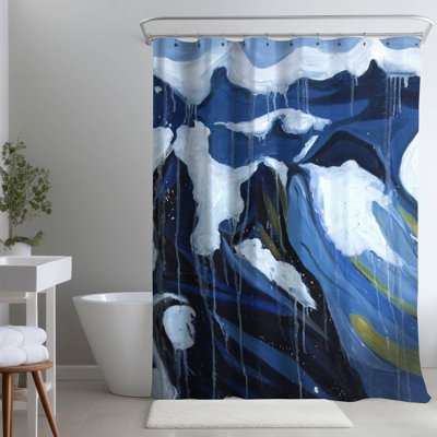 Abstract – Polyester Shower Curtain, Dye Sublimation Print, 71" W × 74" L