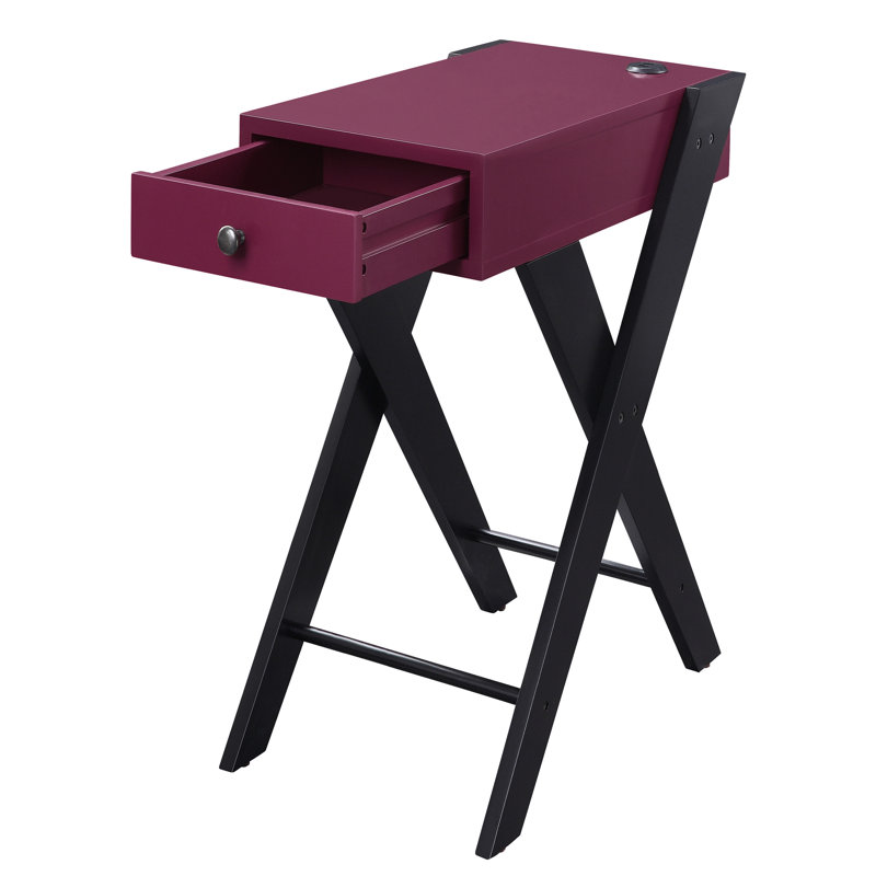 Table d'appoint Port avec tiroir pratique de style bourgogne / noir Ports élégants et pratiques noir / bourgogne