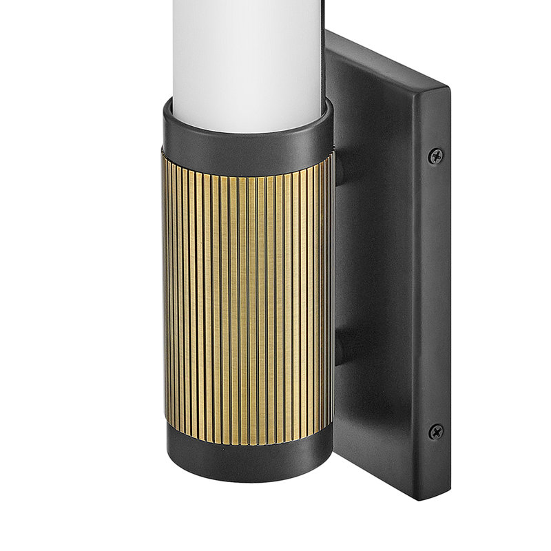 Dimmable LED Bath Sconce, Black/Lacquered Brass