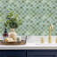 Sage Green Peel And Stick Arabesque Vinyl Tile Thicker Upgrade Design (10 Tiles/ Set)