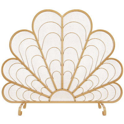 Des 1 Panel Iron Fireplace Screen