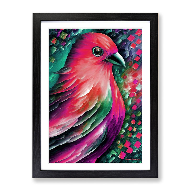 Beauty of a Bird No.2 - Graphic Art, Black Framed, Black, 64cm H x 46cm W x 2cm D