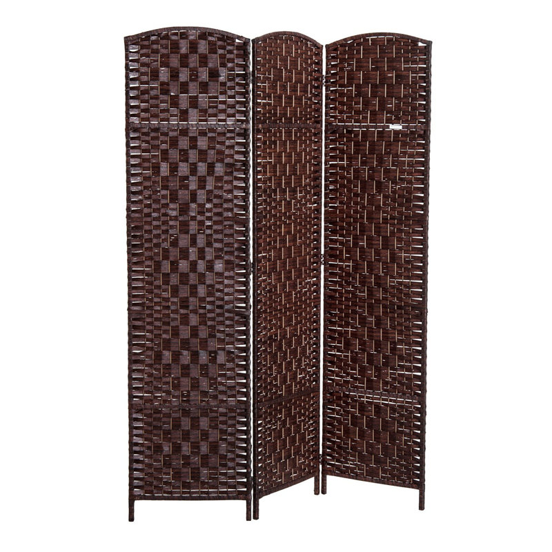 Paravent 3 panneaux Tall Wicker Weave, Brun, H 71 po x l 53 po, 3