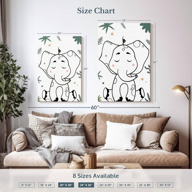 Bébé éléphant Ashelle, H 30 po x l 20 po