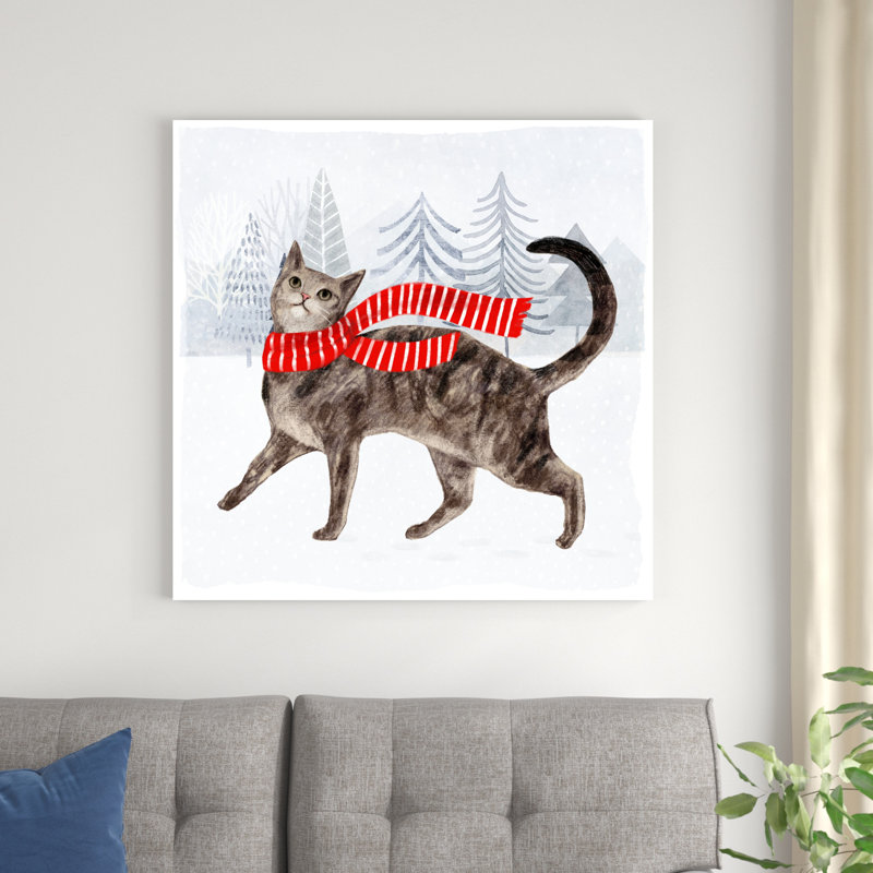 Christmas Cats & Dogs I by Victoria Borges - Wrapped Canvas Print, 36" H x 36" W