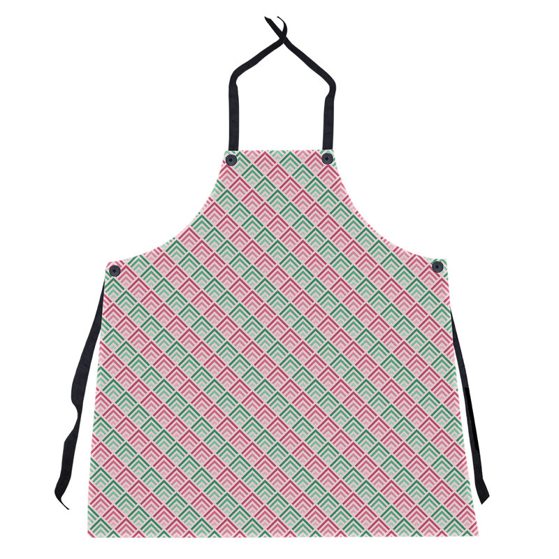 Tablier de motif géométrique classique, Rose / sarcelle