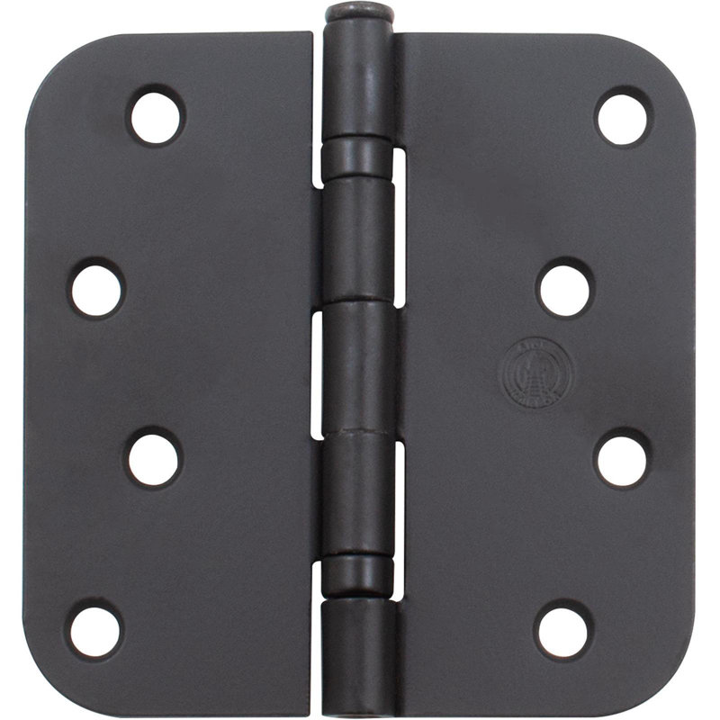 Charnière de porte simple 4 po x 4 po, Noir mat