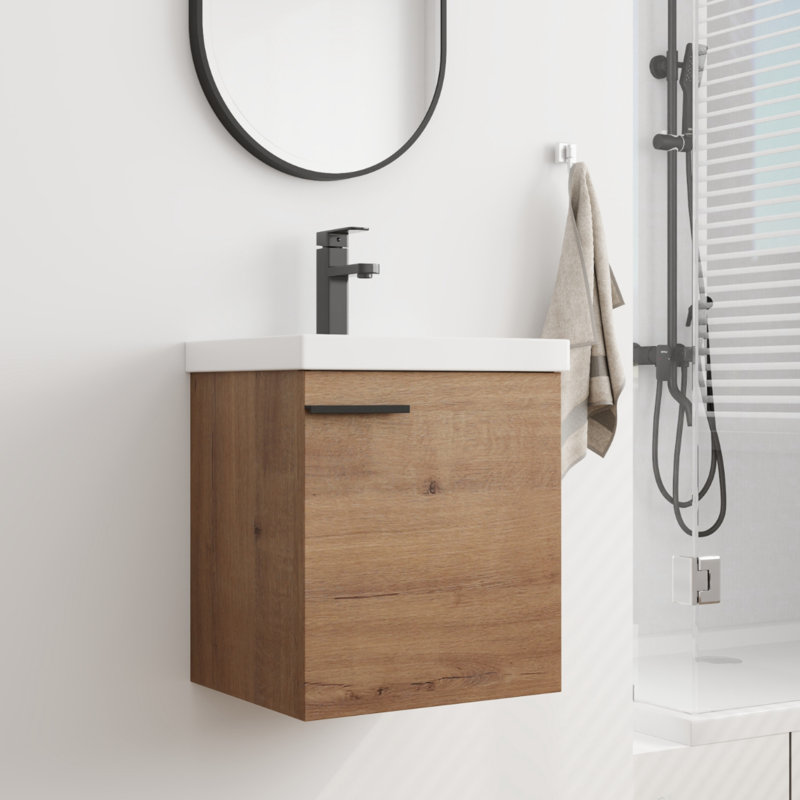 Meuble-lavabo simple avec plateau en céramique 18,44 po Kassandrea