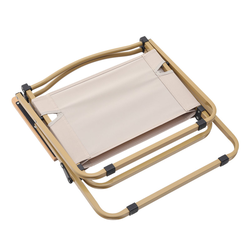 Portable Folding Camping Chair with Armrests, Beige