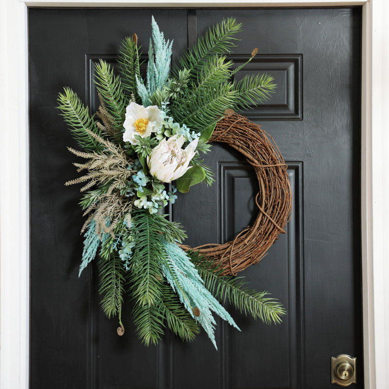 Handcrafted Faux Poppy Silk 32'' Wreath