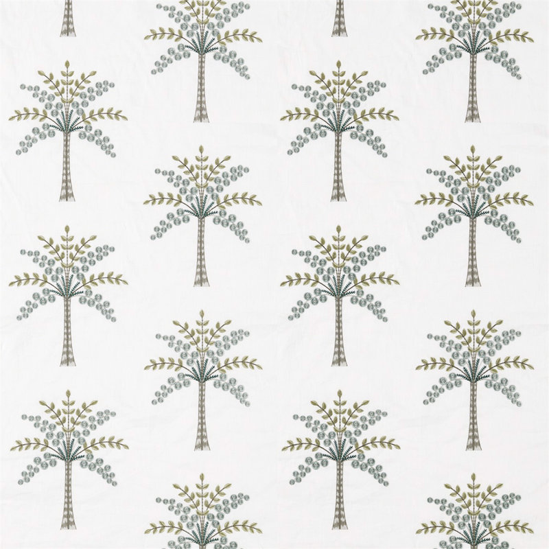 Palm Grove Fabric, Teal/Green