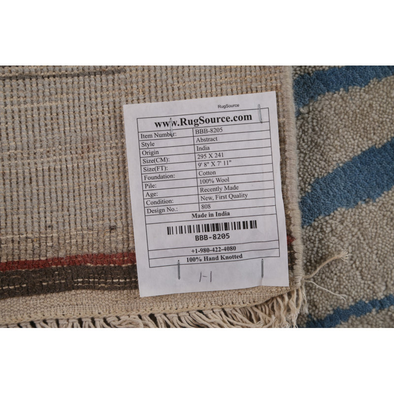 One-of-a-Kind 7'11" X 9'8" New Age Wool Area Rug in