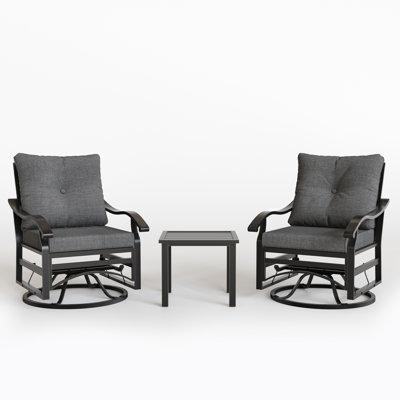 Ensemble de conversation coulissant pour 2 personnes avec table d'appoint