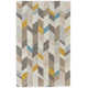 Binada Hand Tufted Graphic Chevron Blue/Gray/Gold Area Rug