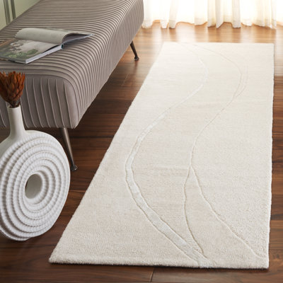 Tapis ivoire en laine / viscose touffeté à la main Fifth Avenue 452