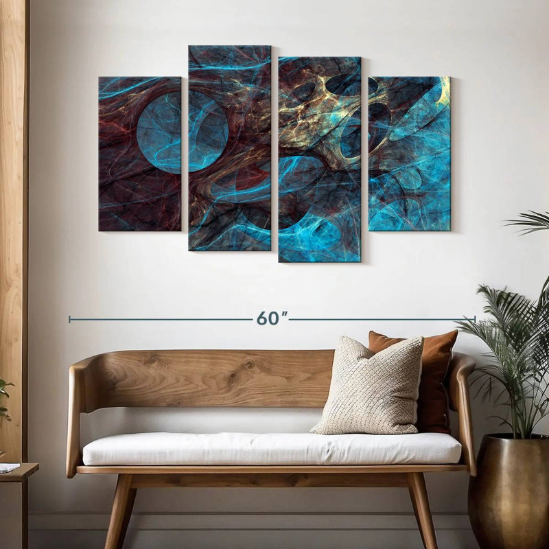 Avery Underwater Blue Abstract, 32" H x 52" W