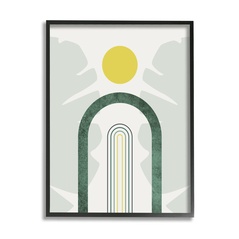 «Green Arches Tropical Abstraction» encadré sur bois par Urban Epiphany, impression, L 20 po x H 16 po
