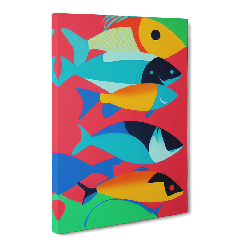 Aman Fish Abstract - Wrapped Canvas Print, 50cm H x 35cm W x 3cm D