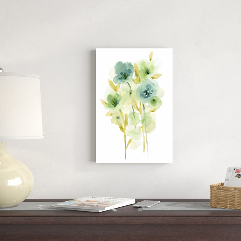 «Meadow Bouquet I» par June Erica Vess - peinture sur toile tendue, H 18 po x l 12 po