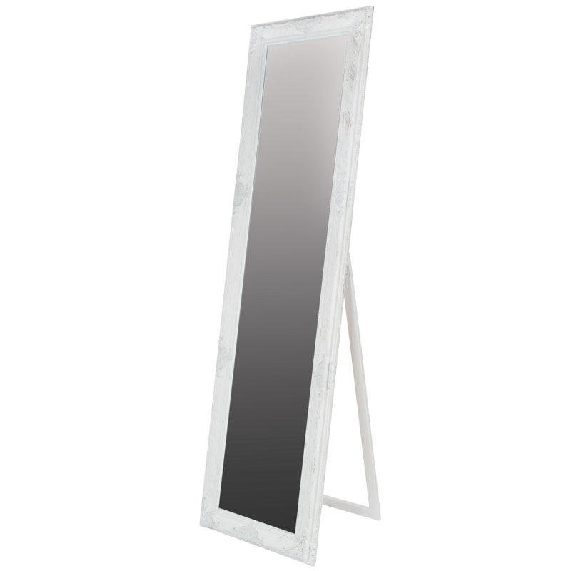 Kellison Wood Flat Mirror, 180cm H x 50cm W x 7cm D, White