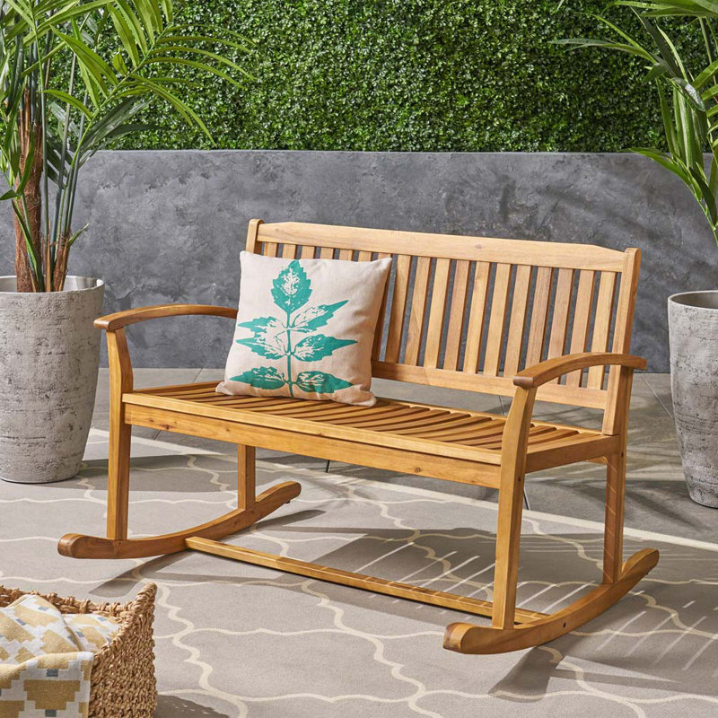 Causeuse d'extérieur en bois d'acacia, Naturel