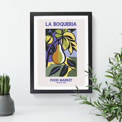La Boqueria Food Market Exhibition 1 - Single Picture Frame Print on Wood