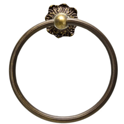 Acanthus full swing towel reeded ring Renaissance style in Gilded Mercury