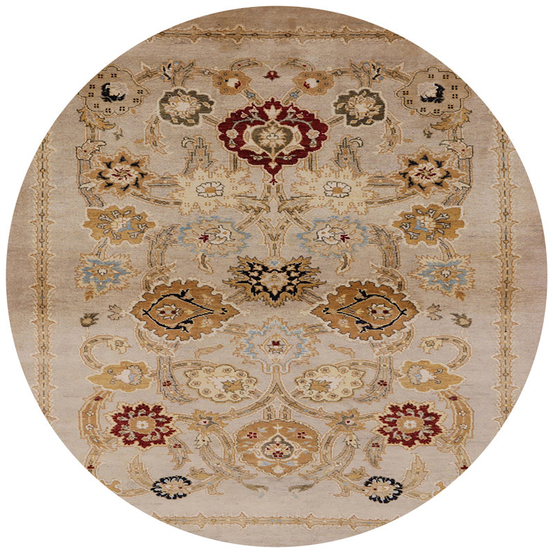 Tapis beige / brun clair Skakli, Rond 7 pi