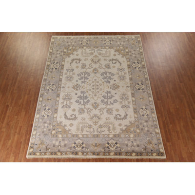 Tapis oriental floral en laine Oushak 9 x 12