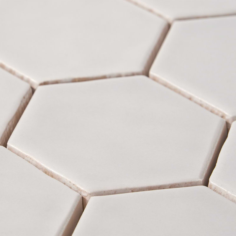 Meadowmere 3" Hexagon Matte Ceramic Tile, Cement Gray