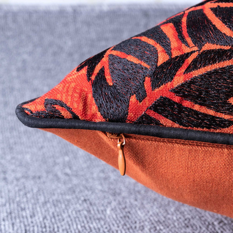 Halloween Crow 18" Throw Pillow, Orange