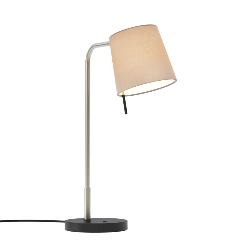 Mitsu Standard Lamp, Matt Nickel, Putty, Polycotton