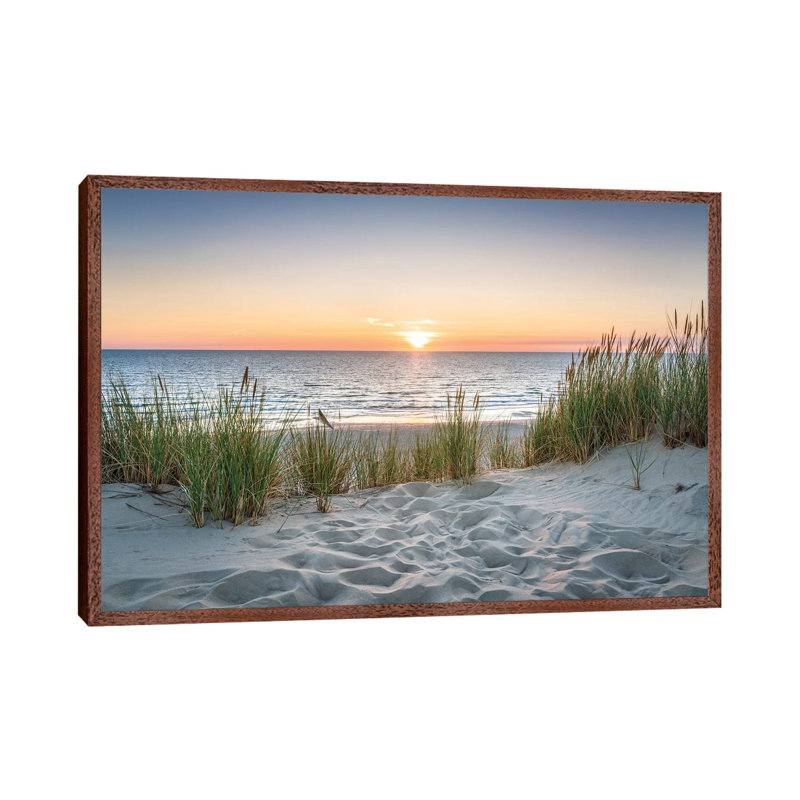 Beautiful Sunset At The Beach by Jan Becke - Print on Canvas, 66.04 cm H x 45.72 cm W, Classic Wood Framed Canvas