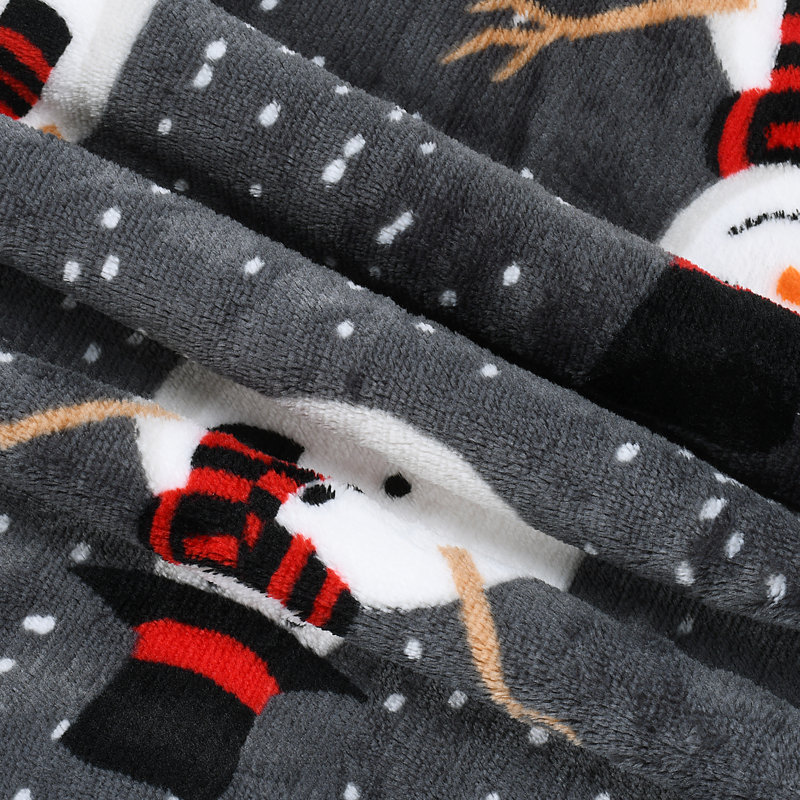 Jeté de Noël en molleton Sherpa, gris