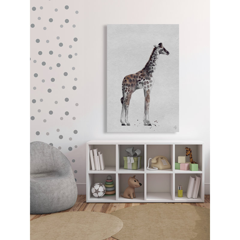 Aldiana 'Standing Tall Giraffe II' Print on Wrapped Canvas, 12" H x 8" W x 1.5" D