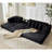 Oversize Cloud Sectional Couch, L-Shape Sofa, Convertible Floor Sleeper Sofa Bed, No Assembly ,Eight Pillows,3-In-1,Side Pocket,(Left Facing Sofa),Corduroy-360802358-360802346
