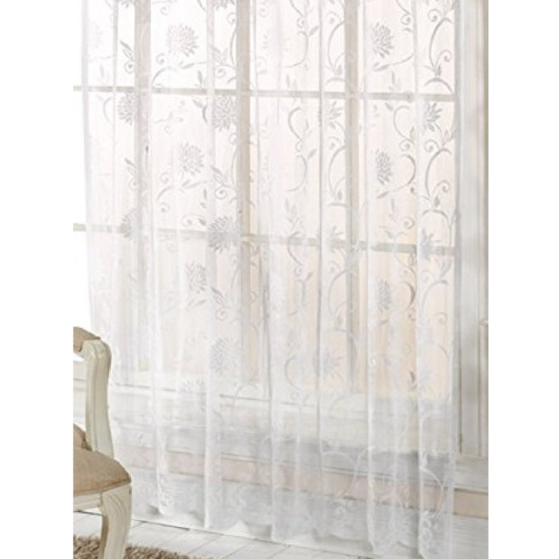 Aran Sheer Curtain, 144.78 W x 137.16 D cm, White