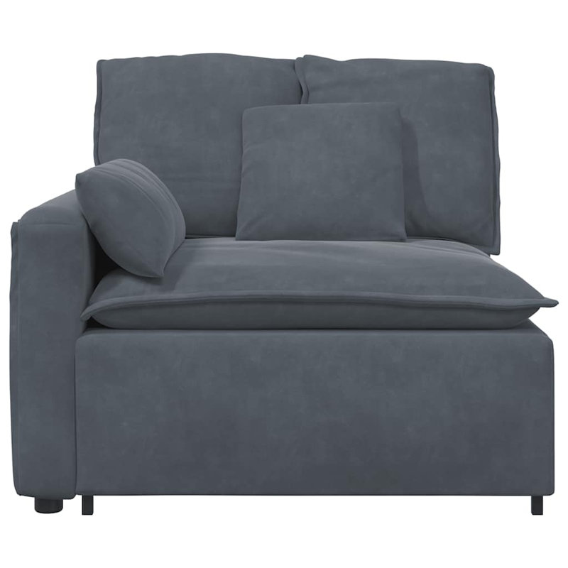  Module de bout modulaire avec accoudoirs avec coussins gris foncé 39,4 po