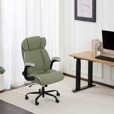 Ergonomic Office Chair,Executive Computer Chair With Flip-Up Armrests Fabric