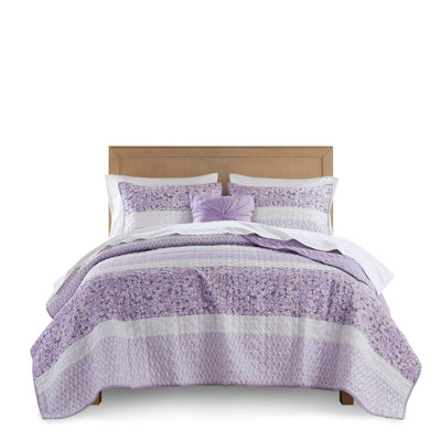 4 PCS King/Cal King Seersucker Quilt Set with Throw