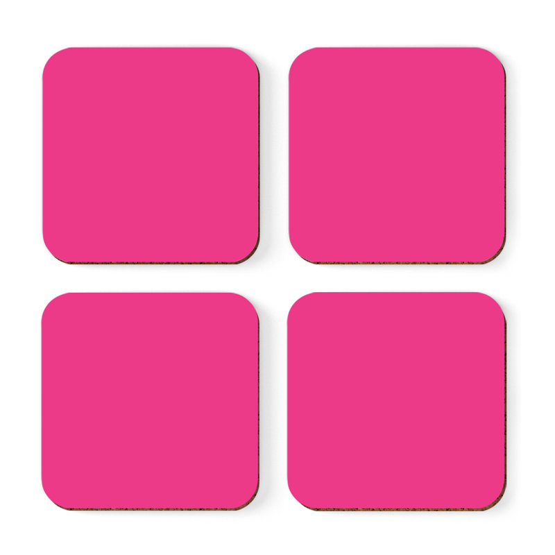 Sous-verre café, Rose fuchsia vif